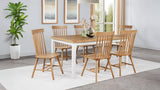 Andrews Round & Rectangular Dining Collection - 7pcs- Rectangular Table + 6 Light Ash Chairs