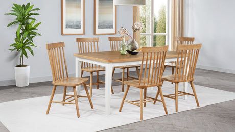 Andrews Round & Rectangular Dining Collection - 7pcs- Rectangular Table + 6 Light Ash Chairs