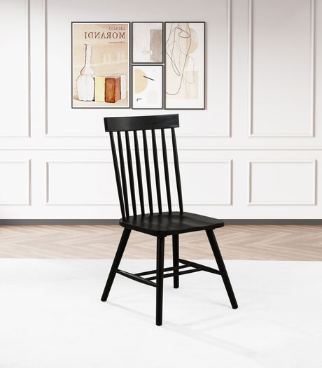 Andrews Round & Rectangular Dining Collection - Windsor Spindle-Back Chairs in Light Ash, White or Black - lifestyle