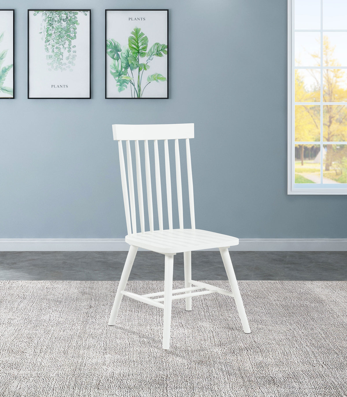 Andrews Round & Rectangular Dining Collection - Windsor Spindle-Back Chairs in Light Ash, White or Black - lifestyle