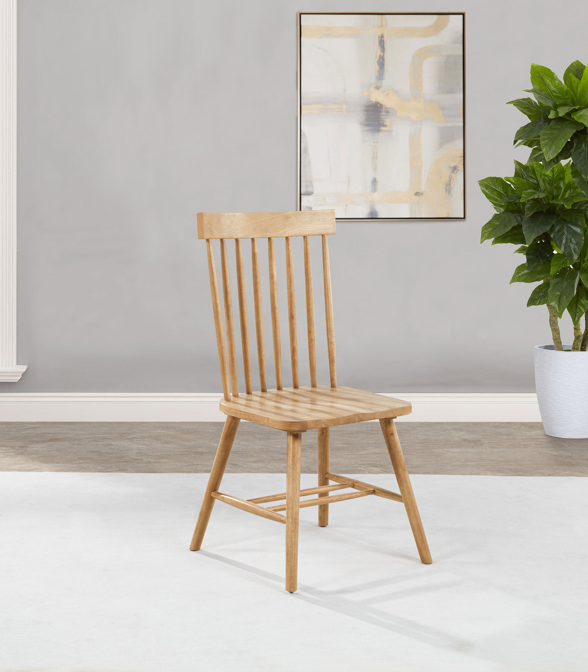 Andrews Round & Rectangular Dining Collection - Windsor Spindle-Back Chairs in Light Ash, White or Black - lifestyle