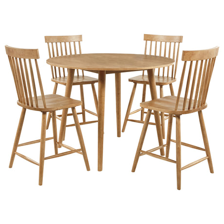 Andrews 48" Round Counter Height Dining Table & Windsor Chairs - Light Ash with Ash, White or Black Chairs – view 16