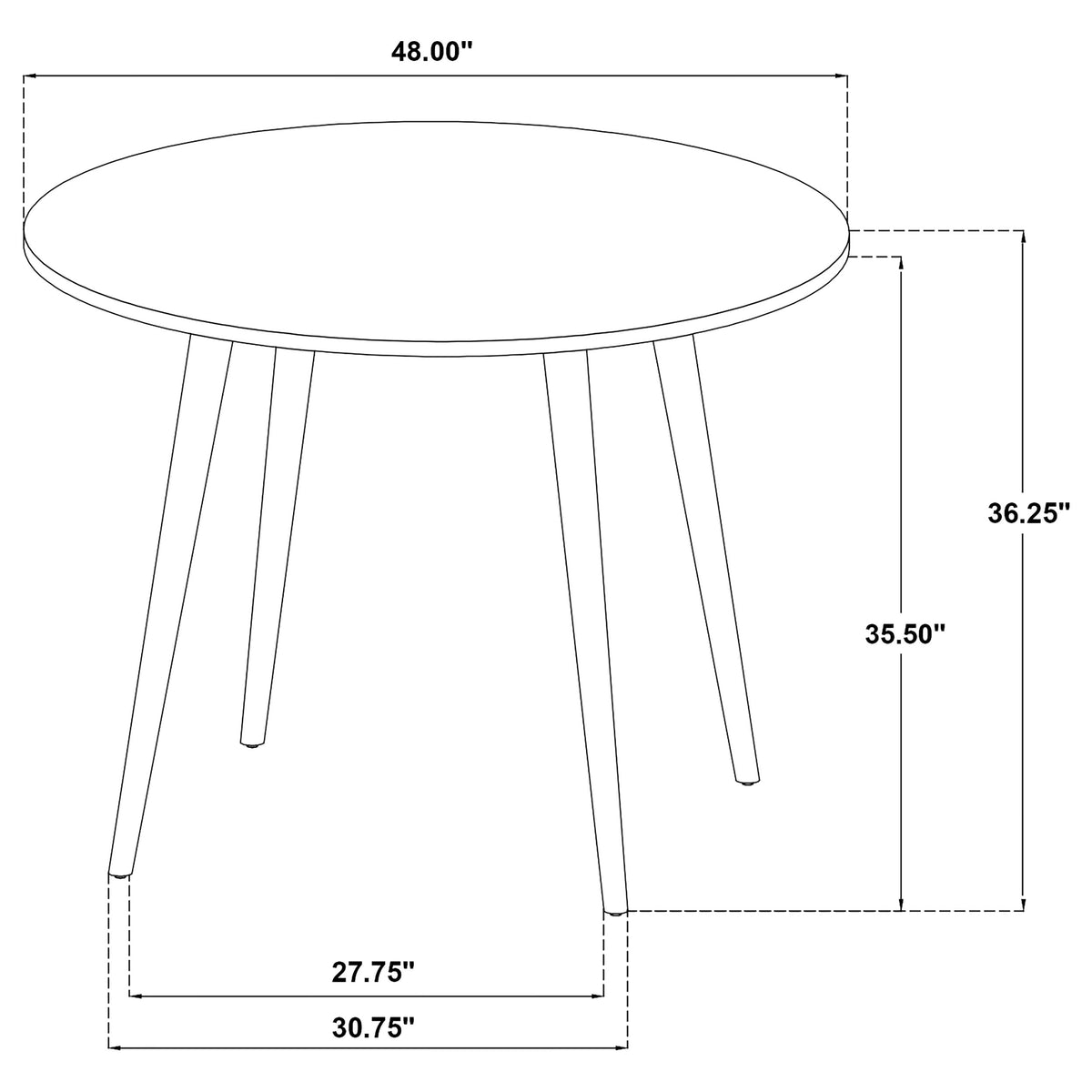 Andrews 48" Round Counter Height Dining Table & Windsor Chairs - Light Ash with Ash, White or Black Chairs – view 12