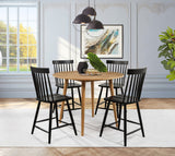 Andrews 48" Round Counter Height Dining Table & Windsor Chairs - Light Ash with Ash, White or Black Chairs – view 14