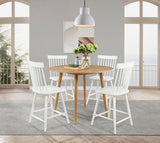 Andrews 48" Round Counter Height Dining Table & Windsor Chairs - Light Ash with Ash, White or Black Chairs – view 15