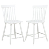 Andrews 48" Round Counter Height Dining Table & Windsor Chairs - Set of 2 Counter Chairs - White