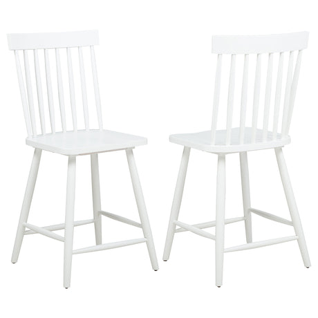 Andrews 48" Round Counter Height Dining Table & Windsor Chairs - Set of 2 Counter Chairs - White