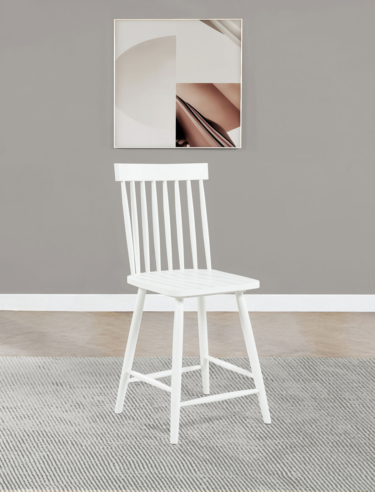 Andrews 48" Round Counter Height Dining Table & Windsor Chairs - Light Ash with Ash, White or Black Chairs - lifestyle