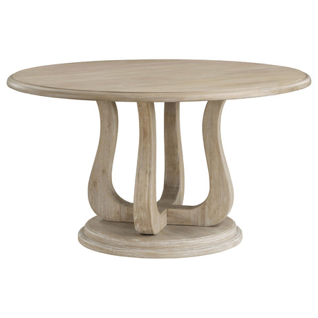 Trofello 60" Round Pedestal Dining Table & Set - 60" Round Table Only