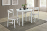 Bucknell 3-Piece Round Drop Leaf Dining Set - Ladder-Back Chairs in White, Natural or Cappuccino – view 1