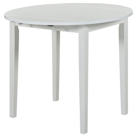 Bucknell 3-Piece Round Drop Leaf Dining Set - Ladder-Back Chairs in White, Natural or Cappuccino – view 8