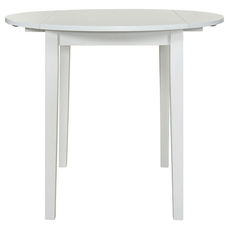 Bucknell 3-Piece Round Drop Leaf Dining Set - Ladder-Back Chairs in White, Natural or Cappuccino – view 9