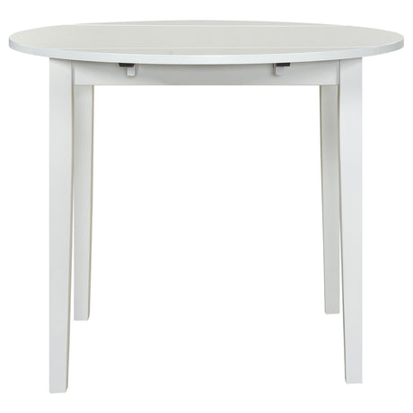 Bucknell 3-Piece Round Drop Leaf Dining Set - Ladder-Back Chairs in White, Natural or Cappuccino – view 10