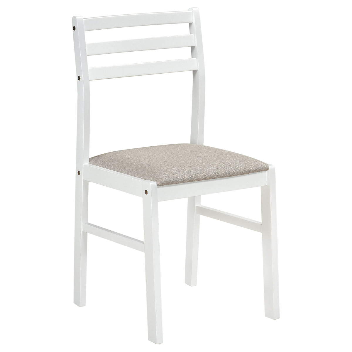 Bucknell 3-Piece Round Drop Leaf Dining Set - Ladder-Back Chairs in White, Natural or Cappuccino – view 12