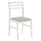 Bucknell 3-Piece Round Drop Leaf Dining Set - Ladder-Back Chairs in White, Natural or Cappuccino – view 12