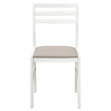 Bucknell 3-Piece Round Drop Leaf Dining Set - Ladder-Back Chairs in White, Natural or Cappuccino – view 13