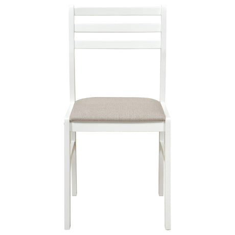 Bucknell 3-Piece Round Drop Leaf Dining Set - Ladder-Back Chairs in White, Natural or Cappuccino – view 13