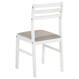 Bucknell 3-Piece Round Drop Leaf Dining Set - Ladder-Back Chairs in White, Natural or Cappuccino – view 14
