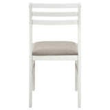Bucknell 3-Piece Round Drop Leaf Dining Set - Ladder-Back Chairs in White, Natural or Cappuccino – view 15