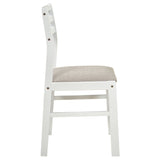 Bucknell 3-Piece Round Drop Leaf Dining Set - Ladder-Back Chairs in White, Natural or Cappuccino – view 16