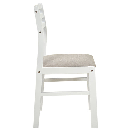 Bucknell 3-Piece Round Drop Leaf Dining Set - Ladder-Back Chairs in White, Natural or Cappuccino – view 16