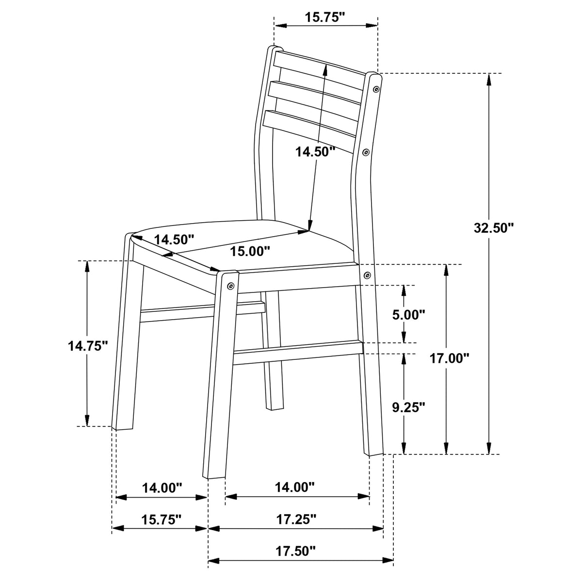 Bucknell 3-Piece Round Drop Leaf Dining Set - Ladder-Back Chairs in White, Natural or Cappuccino