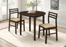 Bucknell 3-Piece Round Drop Leaf Dining Set - Ladder-Back Chairs in White, Natural or Cappuccino - lifestyle