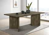 Tyler 80" Solid Mango Wood Dining Table & Chevron Sideboard - V-Shaped Base in Mango Brown – view 1