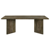 Tyler 80" Solid Mango Wood Dining Table & Chevron Sideboard - V-Shaped Base in Mango Brown – view 4