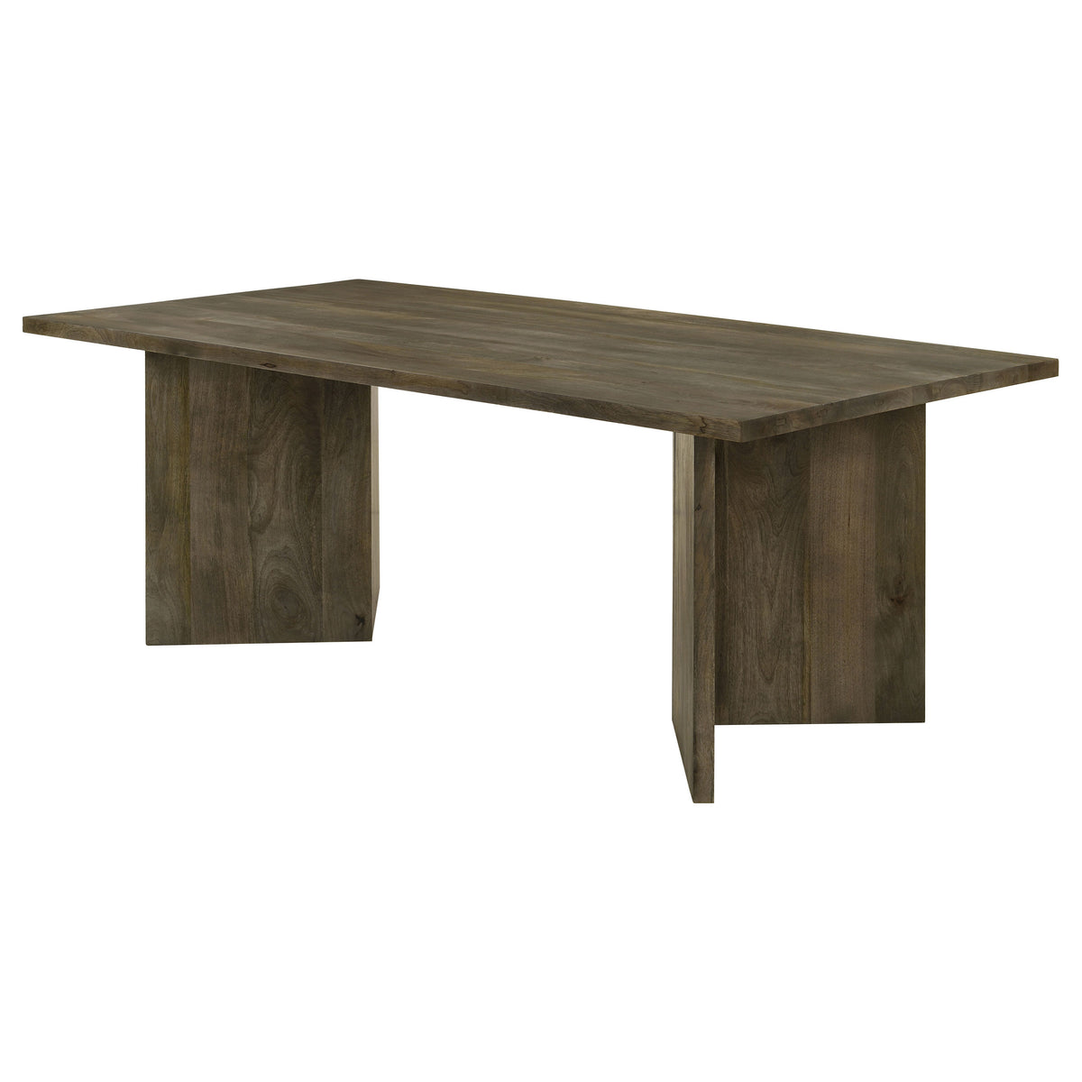 Tyler 80" Solid Mango Wood Dining Table & Chevron Sideboard - V-Shaped Base in Mango Brown – view 5