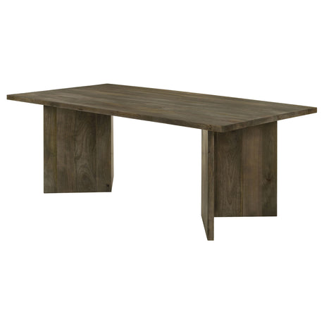 Tyler 80" Solid Mango Wood Dining Table & Chevron Sideboard - V-Shaped Base in Mango Brown – view 5