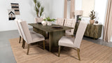 Tyler 80" Solid Mango Wood Dining Table & Chevron Sideboard - V-Shaped Base in Mango Brown – view 10