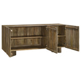 Tyler 80" Solid Mango Wood Dining Table & Chevron Sideboard - V-Shaped Base in Mango Brown – view 13