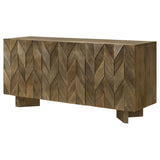 Tyler 80" Solid Mango Wood Dining Table & Chevron Sideboard - V-Shaped Base in Mango Brown – view 14