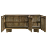 Tyler 80" Solid Mango Wood Dining Table & Chevron Sideboard - V-Shaped Base in Mango Brown – view 16