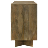 Tyler 80" Solid Mango Wood Dining Table & Chevron Sideboard - V-Shaped Base in Mango Brown – view 17