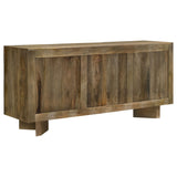 Tyler 80" Solid Mango Wood Dining Table & Chevron Sideboard - V-Shaped Base in Mango Brown – view 18