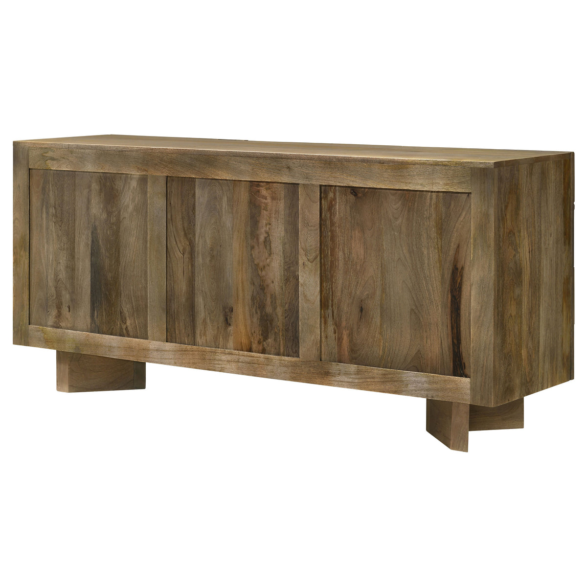 Tyler 80" Solid Mango Wood Dining Table & Chevron Sideboard - V-Shaped Base in Mango Brown – view 19