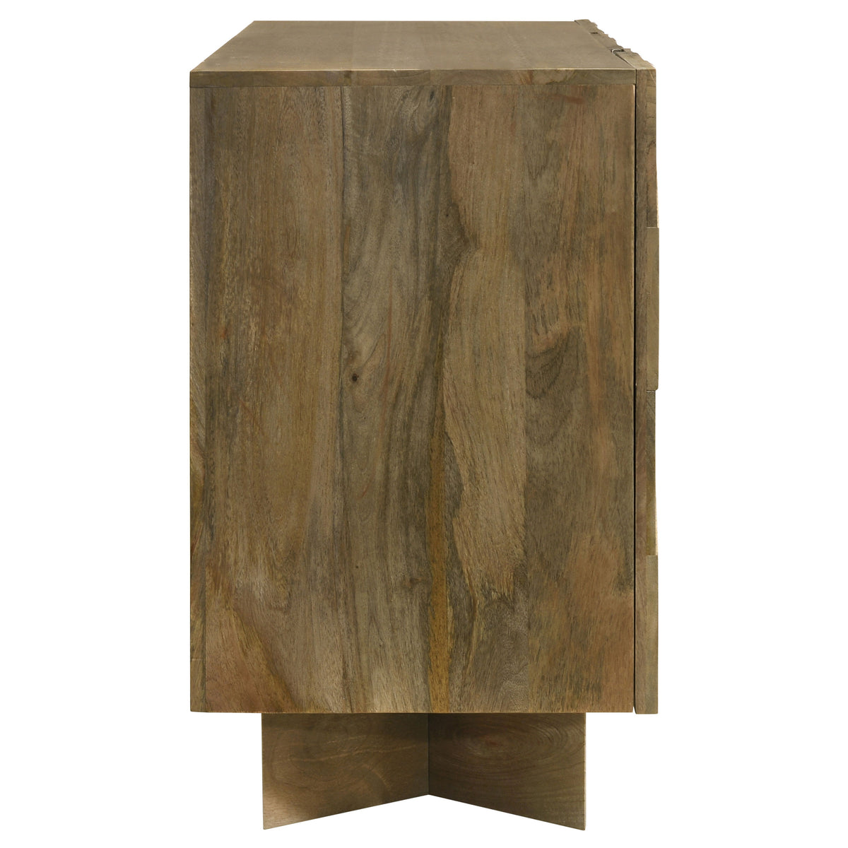Tyler 80" Solid Mango Wood Dining Table & Chevron Sideboard - V-Shaped Base in Mango Brown – view 20