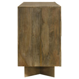 Tyler 80" Solid Mango Wood Dining Table & Chevron Sideboard - V-Shaped Base in Mango Brown – view 20