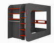 Gamer Kids Loft Bed with Desk Space & Shelves