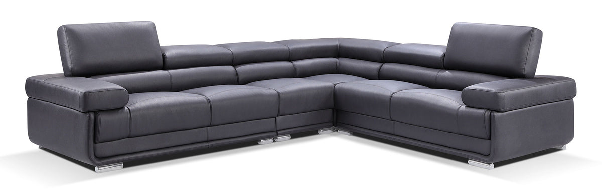 2119 Modular Leather Sectional with Adjustable Headrests
