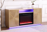 Detailed view of the LED flame display inside the Weston fireplace insert