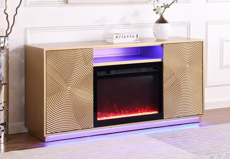 Detailed view of the LED flame display inside the Weston fireplace insert