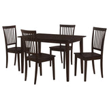 Gomez 5-Piece Dining Set - 47" Rectangular Table & 4 Slat-Back Chairs in Cappuccino – view 2
