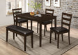 Guillen 5-Piece Dining Set with Bench - 5pcs- Table + 3 Side Chairs + Bench