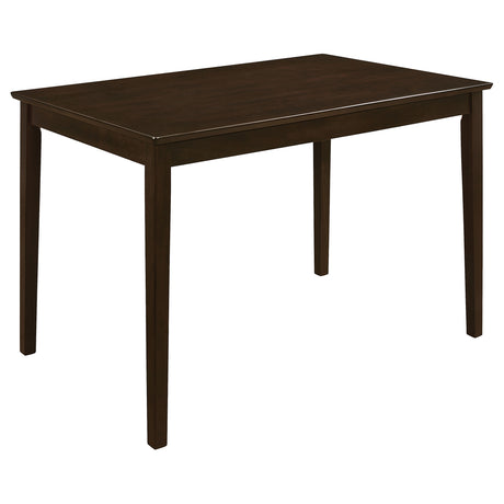 Guillen 5-Piece Dining Set with Bench - Cappuccino Table, 3 Ladder-Back Chairs & Leatherette Seats – view 3