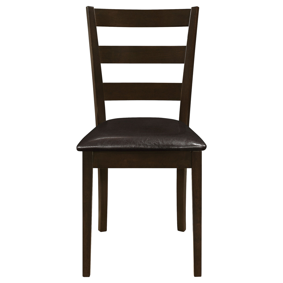 Guillen 5-Piece Dining Set with Bench - Cappuccino Table, 3 Ladder-Back Chairs & Leatherette Seats – view 8