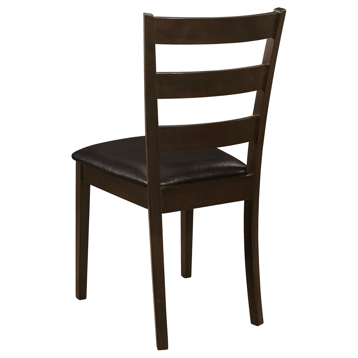 Guillen 5-Piece Dining Set with Bench - Cappuccino Table, 3 Ladder-Back Chairs & Leatherette Seats – view 9