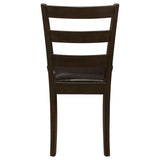 Guillen 5-Piece Dining Set with Bench - Cappuccino Table, 3 Ladder-Back Chairs & Leatherette Seats – view 10